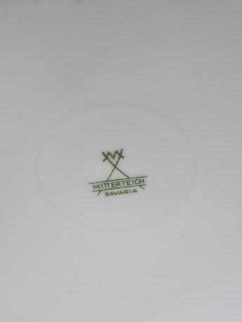 Набор для чая винтажный Mitterteich Bavaria, чайник и сахарница, с синим декором. фарфор, Германия, 1960-70гг.