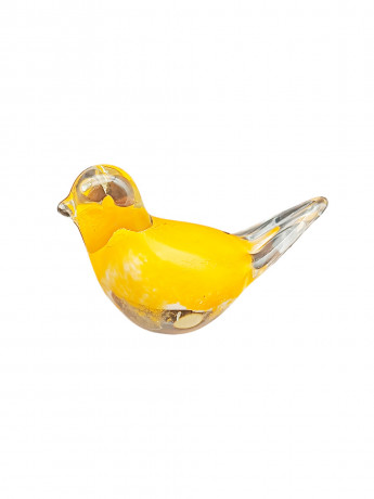 Статуэтка винтажная Leonardo "Желтая птичка", ручная работа, стекло, 14 х 9 см, Италия, 1970-80гг.