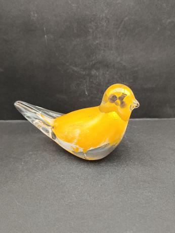 Статуэтка винтажная Leonardo "Желтая птичка", ручная работа, стекло, 14 х 9 см, Италия, 1970-80гг.