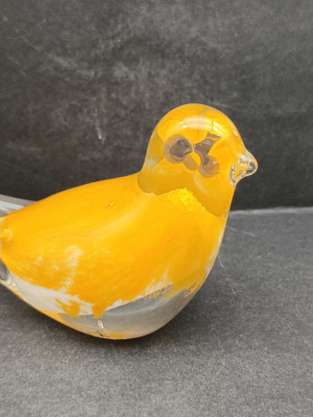 Статуэтка винтажная Leonardo "Желтая птичка", ручная работа, стекло, 14 х 9 см, Италия, 1970-80гг.