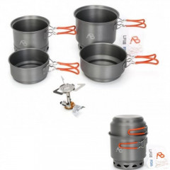 A. Blochl A. Blochl Gaskocher Kochset Star X1 neu, (Spar-Set), Kochset 5 teilig  A. Набор для приготовления пищи на газовой плите Blocl Star X1 новый, (экономный набор), набор для приготовления пищи 5 шт.