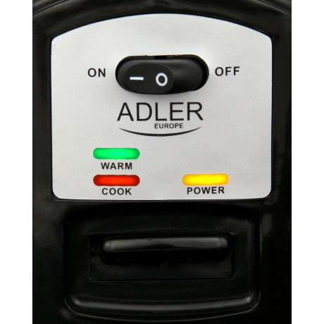 Adler Adler Reiskocher AD 6406, 1,5 Liter, Warmhaltefunktion, Reisloffel, Messbecher, silber  Рисоварка Adler AD 6406, 1,5 литра, функция поддержания тепла, ложка для риса, мерный стакан, серебро