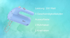 Zilan Zilan Handmixer ZLN-3161, 200 W, Edelstahl-Ruhrstabe  Knethaken  Ручной миксер Zilan ZLN-3161, 200 Вт, крюк для теста с стержнем из нержавеющей стали Ruhr