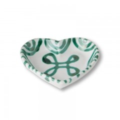 Gmundner Keramik Gmundner Keramik Grungeflammt Herzschale d: 10 cm / h: 2,4 cm Чаша-сердце Gmundner Ceramics с зеленым пламенем д: 10 см / высота: 2,4 см