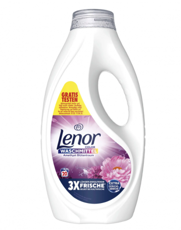 Lenor Color Flussigwaschmittel Amethyst Blutentraum 20WL, Гель для стирки цветного белья с ароматом  Цветочная мечта, 20 загрузок (900мл)