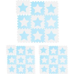 relaxdays 27 x Puzzlematte Sterne weiss-blau 27 x коврик-пазл звезды бело-голубой