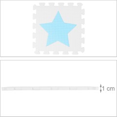 relaxdays 27 x Puzzlematte Sterne weiss-blau 27 x коврик-пазл звезды бело-голубой