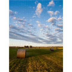 CALVENDO Puzzle CALVENDO Puzzle Feld mit Heuballen Пазл CALVENDO Поле головоломки с тюками сена