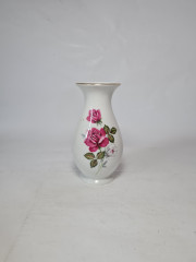 Ваза винтажная Royal KPM Bavaria, белый фарфор с ярким букетом роз, 17 x 7,5 / 4 см, Германия, 1960-70гг.
