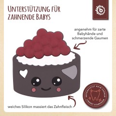 bieco Silikon Beissring Baby 8cm Zahnungshilfe Beissring Motorikspielzeug Torte Bunt Beissringe Силиконовое кольцо для прорезывания зубов для детей 8 см