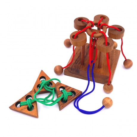 ROMBOL Seilpuzzle-Set mit unterschiedlichen Веревочный пазл с разными