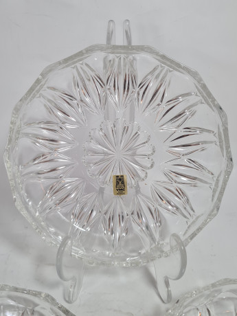 Набор тарелок винтажных VMC Reims, заводская упаковка, стекло, 3 шт., 14,5 см, Франция, 1960-70гг.