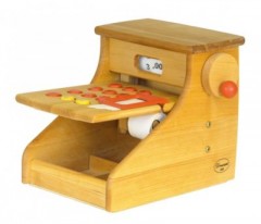Drewart Kaufladenkasse mit Klingel Spielzeug-Kasse  Holzspielzeug Erle Кассовый аппарат с колокольчиком игрушка кассовый аппарат деревянная игрушка ольха
