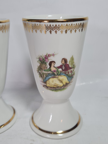 Бокалы винтажные Porcelaine De Luxe "Влюбленная пара", фарфор, 2 шт., 14.5 см, Франция, 1960-70гг.
