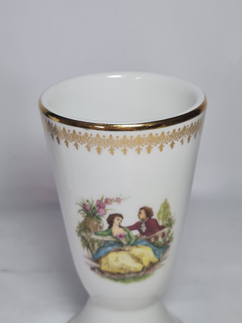 Бокалы винтажные Porcelaine De Luxe "Влюбленная пара", фарфор, 2 шт., 14.5 см, Франция, 1960-70гг.