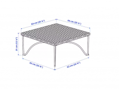 JUTHOLMEN Hocker/auben, dunkel graubraun 65x65x31cm 004.691.15, ЮТОЛЬМЕН Табурет открытый, темно-серо-коричневый 65x65x31см, 1 шт