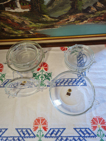 Original  Walther Glas Набор хрустальных тарелок, 7шт., 18 x 3,5 см и хрустальных мисок, 2шт., 26 x 7 см, Германия, 1960-70гг.