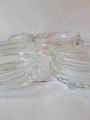 Original  Walther Glas Набор хрустальных тарелок, 7шт., 18 x 3,5 см и хрустальных мисок, 2шт., 26 x 7 см, Германия, 1960-70гг.