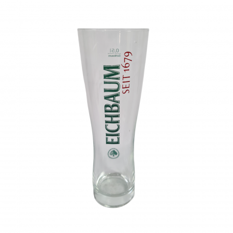 Немецкий бокал винтажный Eichbaum Ureich Pils. с зеленым логотипом, стекло, 0.5 л, 24 см, Германия, 1970-80гг.