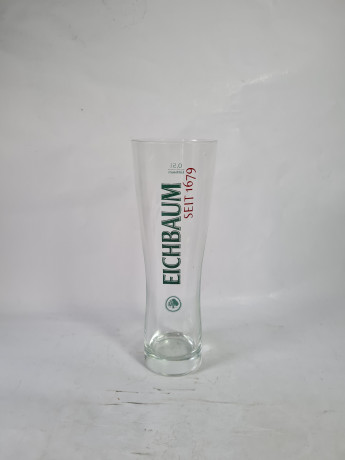 Немецкий бокал винтажный Eichbaum Ureich Pils. с зеленым логотипом, стекло, 0.5 л, 24 см, Германия, 1970-80гг.