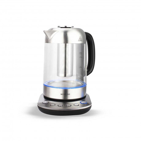 Michelino Wasserkocher Wasserkocher Glas mit Teefilter und Temperaturwahl, 1.7 l, 2200 W, Kabelloser Teekocher  Стеклянный чайник Michelino с чайным фильтром и выбором температуры, 1,7 л, 2200 Вт, беспроводная заварка