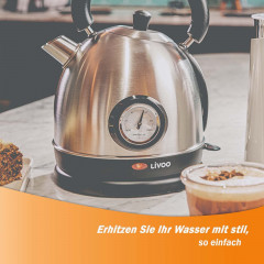 LIVOO LIVOO Wasserkocher Wasserkocher mit Temperaturregelung 1,8 L 1800 W Silbern, 1.8 l  Чайник LIVOO Чайник с регулировкой температуры 1,8 л 1800 Вт Серебристый, 1,8 л