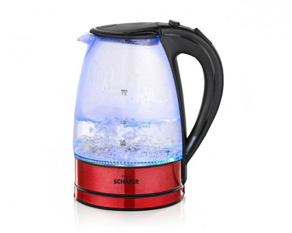 KESSMANN Schafer KESSMANN Schafer Wasserkocher 1,7 L Edelstahl mit LED und Abschaltautomatik Glaswasserkocher silber, 1.7 l, 2200,00 W, Wasser Kocher mit Kalkfilter Schnelles aufheizen Wasseraufbereiter  Чайник KESSMANN Schafer 1,7 л из нержавеющей стали 
