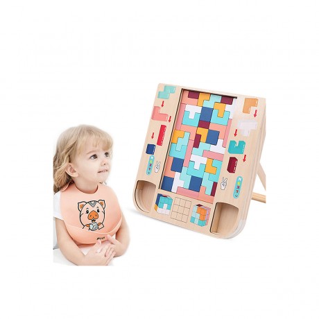 Hocan Kindererleuchtung Raumliches Denken Puzzlespiel Tetris Drei-in-Eins-Bausteine Детская развивающая головоломка с пространственным мышлением Тетрис Три в одном Строительные блоки