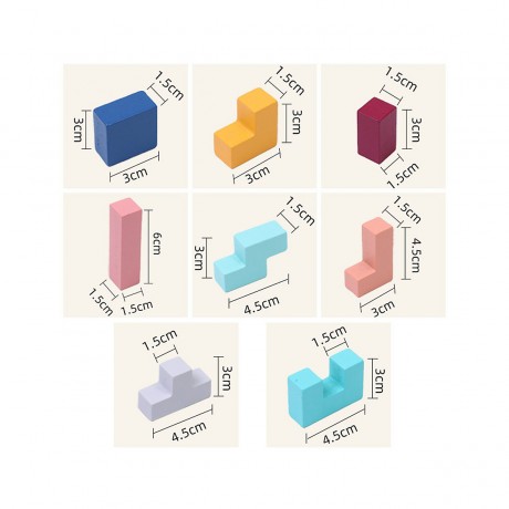 Hocan Kindererleuchtung Raumliches Denken Puzzlespiel Tetris Drei-in-Eins-Bausteine Детская развивающая головоломка с пространственным мышлением Тетрис Три в одном Строительные блоки