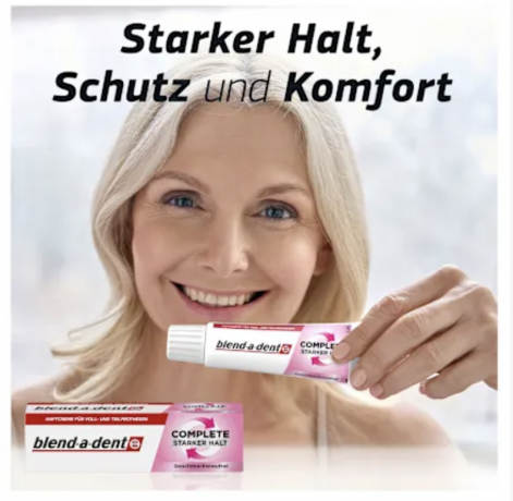 blend-a-dent Haftcreme Complete geschmacksneutral, 47 g Крем для фиксации зубных протезов Complete, без вкусовых добавок, 47 г