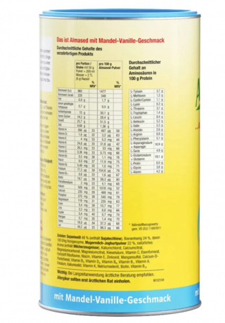 Almased Vitalkost Mandel-Vanille Pulver 500g x 3stk, Коктейль для похудения Миндаль-Ваниль, протеиновый напиток для снижения веса, заменитель питания, белковая смесь 3 шт х 500 г