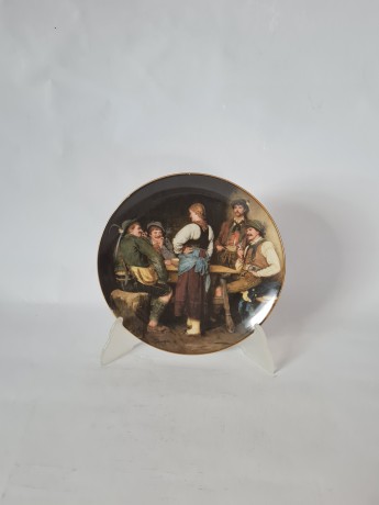LILIEN PORZELLAN Номерная декоративная тарелка "Браконьеры" Франц фон Дефреггер, 5039C, 20см, Германия, 1988г.