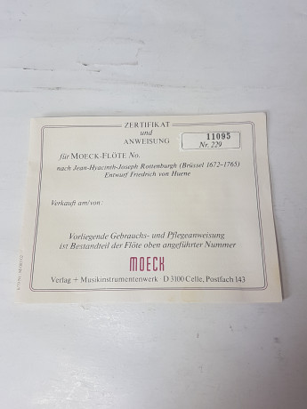 Флейта винтажная Moech Rottenburg в заводской упаковке, с инструкцией, 17,5 x 13 x 4 см, Германия, 1960-70гг.