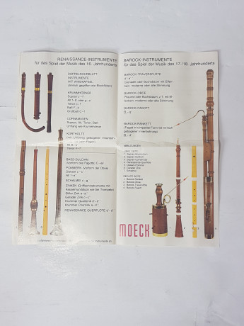 Флейта винтажная Moech Rottenburg в заводской упаковке, с инструкцией, 17,5 x 13 x 4 см, Германия, 1960-70гг.