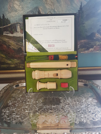 Флейта винтажная Moech Rottenburg в заводской упаковке, с инструкцией, 17,5 x 13 x 4 см, Германия, 1960-70гг.