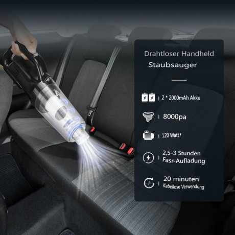 Andeman Andeman Akku-Handstaubsauger, Staubsauger NassTrocken 8000pa fur Auto Hause  Беспроводной ручной пылесос Andeman, пылесос для влажной и сухой уборки 8000pa для дома в машине