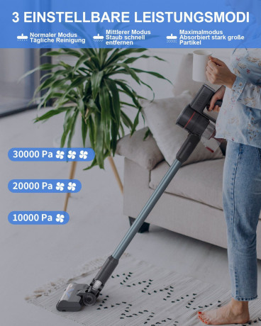 Redkey Redkey Akku-Stielstaubsauger P9, 350,00 W, 8 in 1 Staubsauger kabellos, 30KPa Akku Staubsauger mit LED-Burste, 2600 mAh Wechselakku,Duale HEPA-Filtration, Wandhalterung  Беспроводной пылесос Redkey P9, 350,00 Вт, беспроводной пылесос 8 в 1, аккумул