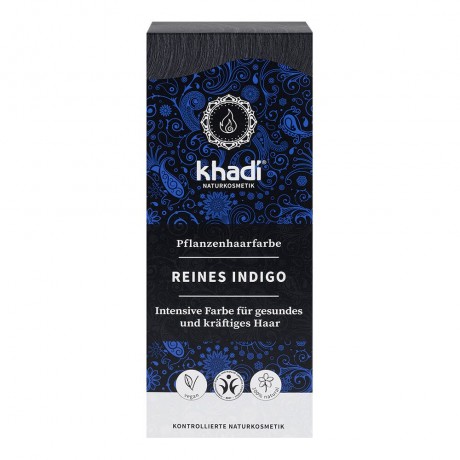 Khadi Naturkosmetik Pflanzenhaarfarben Indigo Schwarz 100g  Травяная краска для волос черный индиго 100г