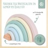 bieco Baby Motorikspielzeug Holz Stapelspiele Regenbogen Baustein Pastell Steckspiel Stapelspielzeug Детская моторика