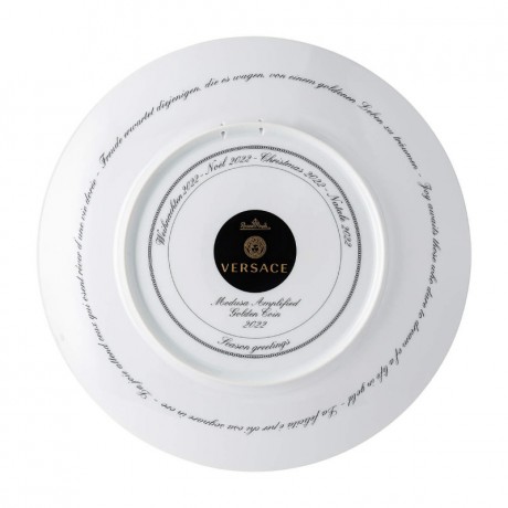 Rosenthal meets Versace Rosenthal Versace Medusa Amplified - Golden Coin Weihnachtsteller 2022 - 33 cm Rosenthal Versace Medusa Amplified - Рождественская тарелка с золотой монетой 2022 - 33 см
