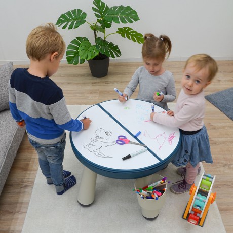 LittleTom Spieltisch rund inkl 1 Stuhl Blau Игровой стол круглый