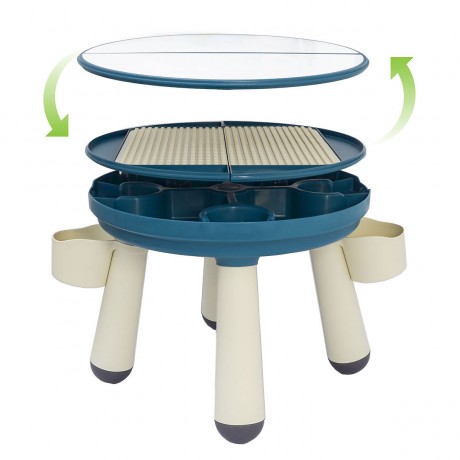 LittleTom Spieltisch rund inkl 1 Stuhl Blau Игровой стол круглый