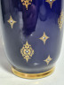 Ваза винтажная Echt Kobalt, синяя с золотистым узором, фарфор, 26 см, ГДР, 1970-80гг.