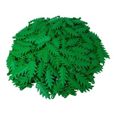 LEGO LEGO 8x3 Palmenblatter Grun - 100 Stuck - Green leafs 6148 LEGO 8x3 Palm Leaves Green — 100 штук — Зеленые листья 6148
