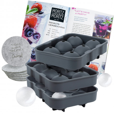 Moritz & Moritz Moritz & Moritz Eiswucrfelform rund  2 er Set  grau Набор форм для круглых кубиков льда Moritz &amp; Moritz, 2 шт.