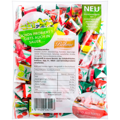 Bohme Fruchtkaramellen Фруктовые конфеты 250г