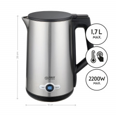TZS FIRST AUSTRIA TZS FIRST AUSTRIA Wasserkocher Edelstahl, 2200W, 1,7 L, Temperatureinstellung 60-100°C, Kalkfilter, Warmhaltefunktion, verdecktes Heizelement, LED Beleuchtungsfarbe  Чайник TZS FIRST AUSTRIA нержавеющая сталь, 2200 Вт, 1,7 л, температурн