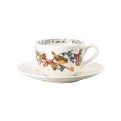 Hutschenreuther Hutschenreuther Sammelserie Weihnachtslied 2022 Set 2-tlg. Cappuccinotasse 0,22 L mit Untertasse 16 cm 'Leise rieselt der Schnee' Hutschenreuther Collection Series Christmas Carol 2022 Set 2 pcs. Чашка для капучино 0,22 л с блюдцем 16 см "