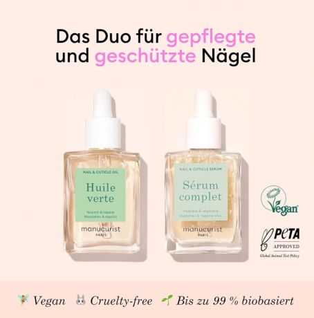 Manucurist SET Huile verte + Serum komplet, Набор средств для маникюра 2 средства: масло для кутикулы 15 мл и сыворотка для ногтей 15 мл, питание и восстановление ногтей