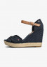 Tommy Hilfiger BASIC OPEN TOE HIGH WEDGE B Wedge sandals blauw BASIC OPEN TOE HIGH WEDGE B Босоножки на танкетке синий и белый